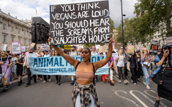 food vegan demo London 26 aug 2023